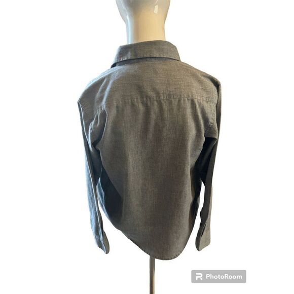 Izod Lacoste Women Button Down Shirt Sz M Pocket Accent Collared Gray - Picture 2 of 7